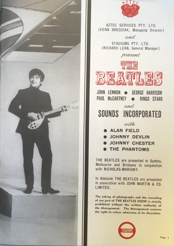 THE BEATLES 1964 AUSTRALIAN TOUR PROGRAM REPRODUCTION Sale